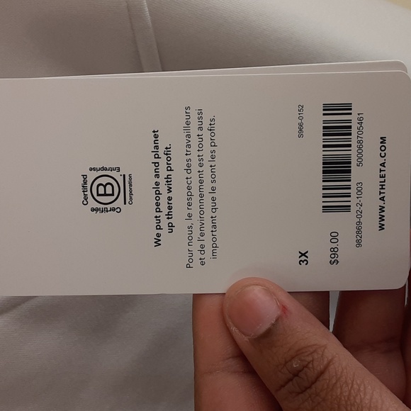 Athleta Women's Athleisure Fleece Cotton Blend Triumph Jogger in Brilliant White - Picture 6 of 7